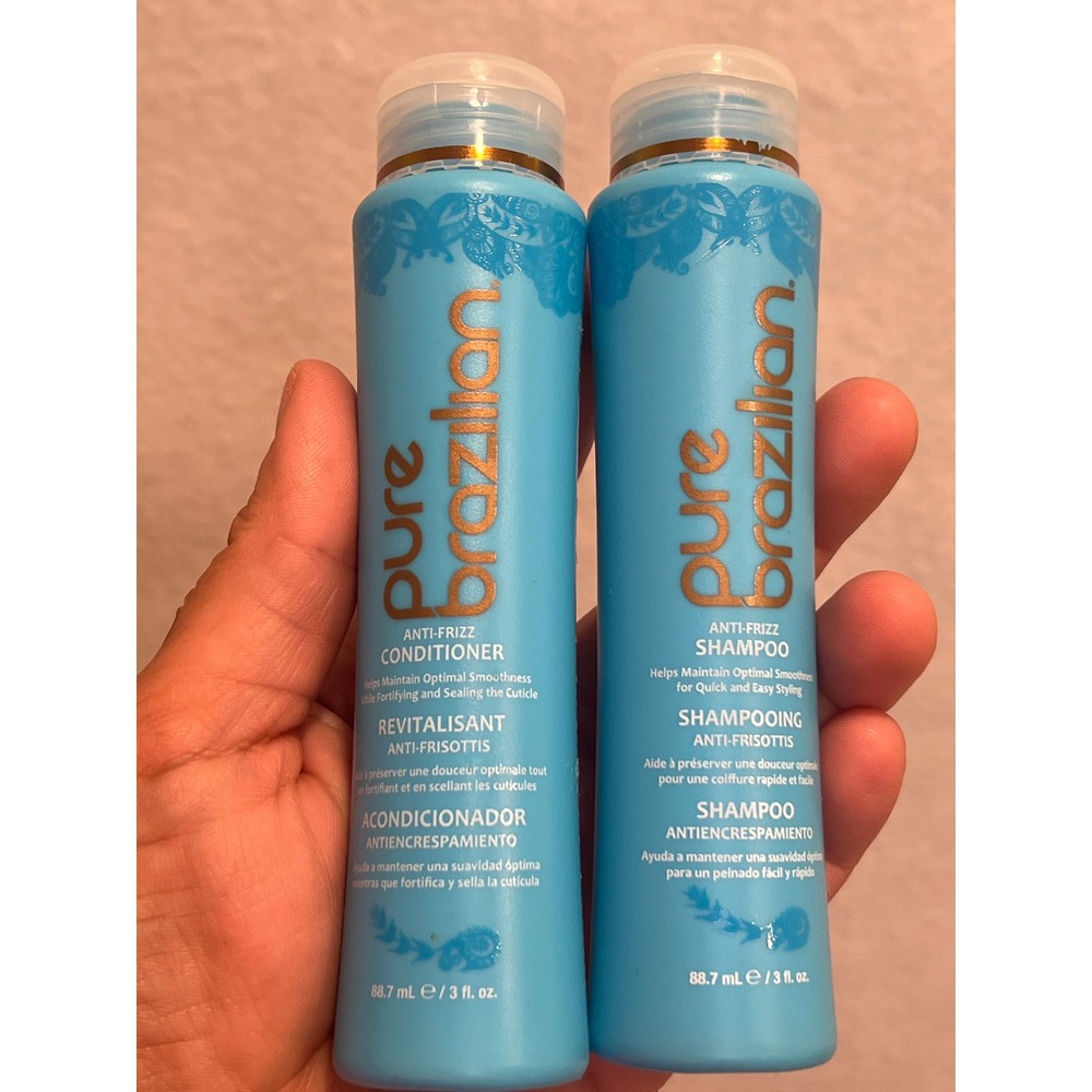 Pure Brazilian Anti-Frizz Shampoo and Conditioner‎ Set 3 fl oz Travel Size